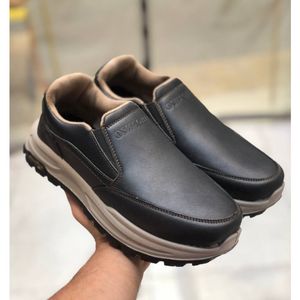 خرید اینترنتی کفش چرم مردانه بی بند صبا مشکی 262
