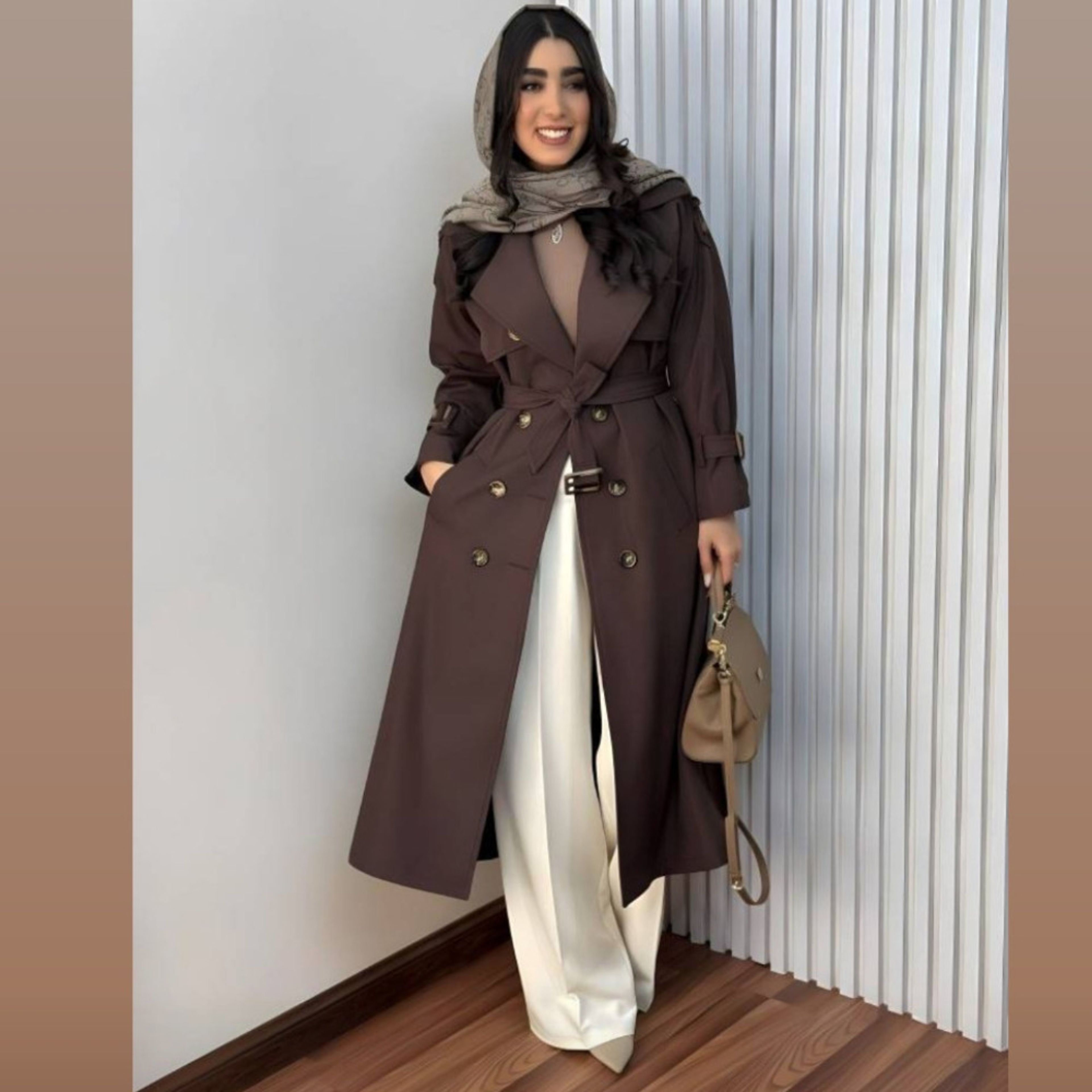 قیمت ارزان بارونی استردار بلند زنانه طرح رامونا