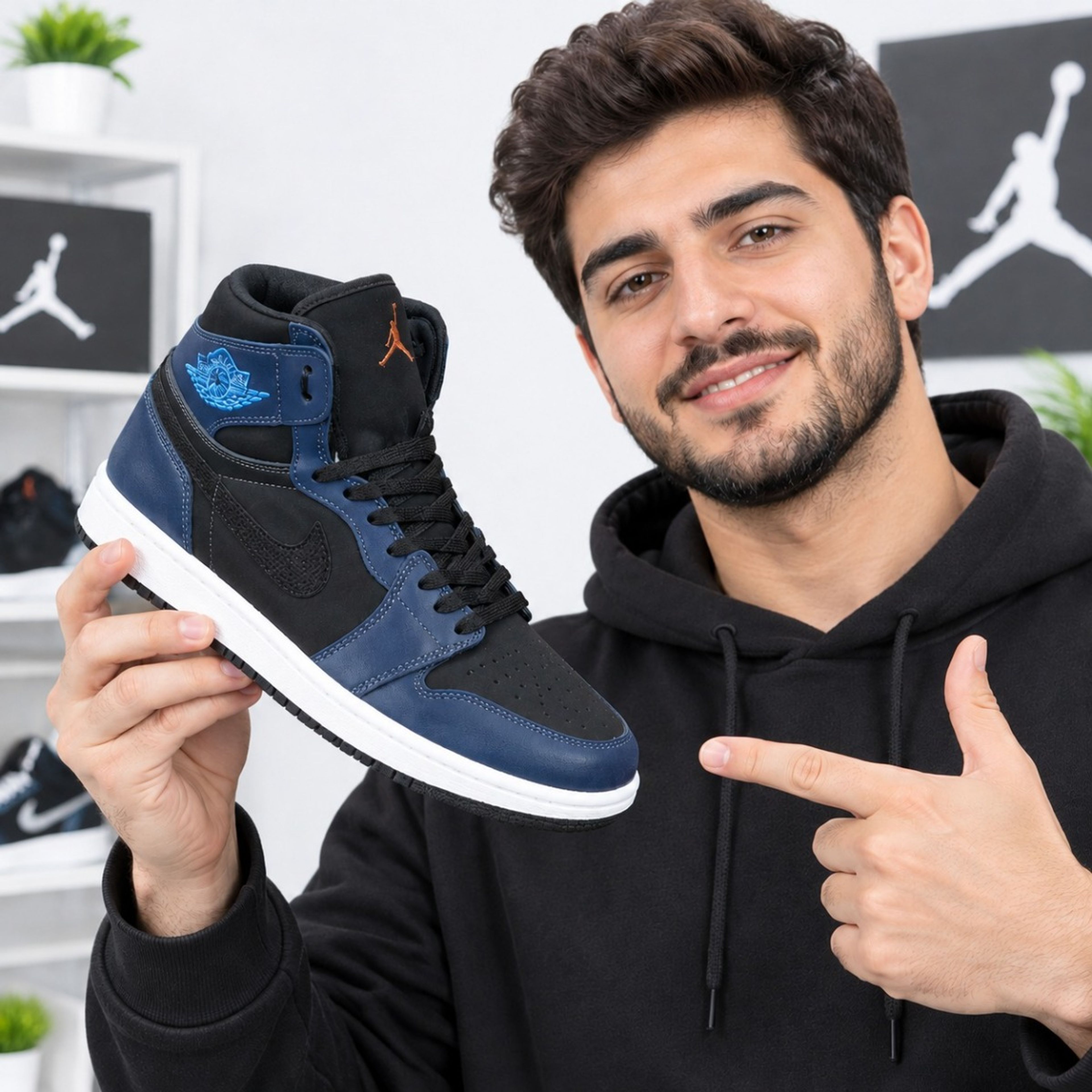 خرید آنلاین کتانی ساقدار نایک جردن وان جدید بلک فیش Nike Jordan one Black Fish