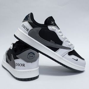 خرید آنلاین کتانی ترند نایک جردن ترویس طرج دیور Jordan Travis Dior سفید مشکی