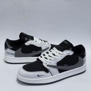 فروش اینترنتی کتانی ترند نایک جردن ترویس طرج دیور Jordan Travis Dior سفید مشکی