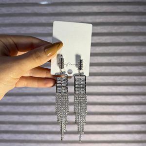 گوشواره بلند کریستالی آبشاری