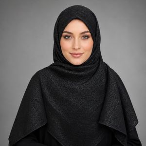 روسری مشکی قواره 100 درختی گل پرسی
