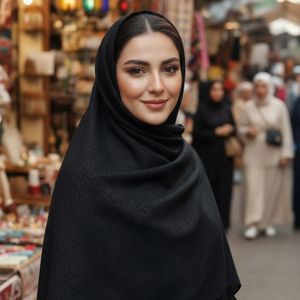 قیمت روسری مشکی قواره 100 درختی گل پرسی