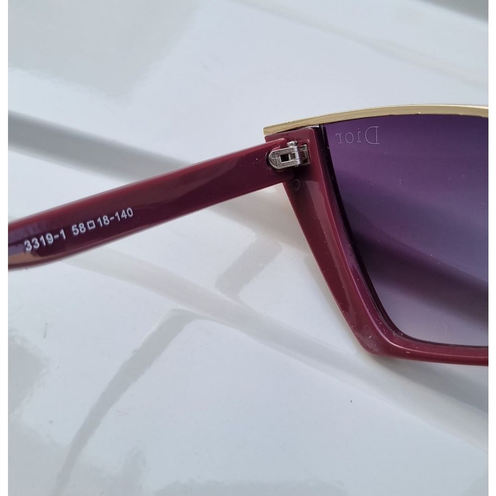 فروش اینترنتی عینک آفتابی لوکس Dior مدل گربه ای زرشکی