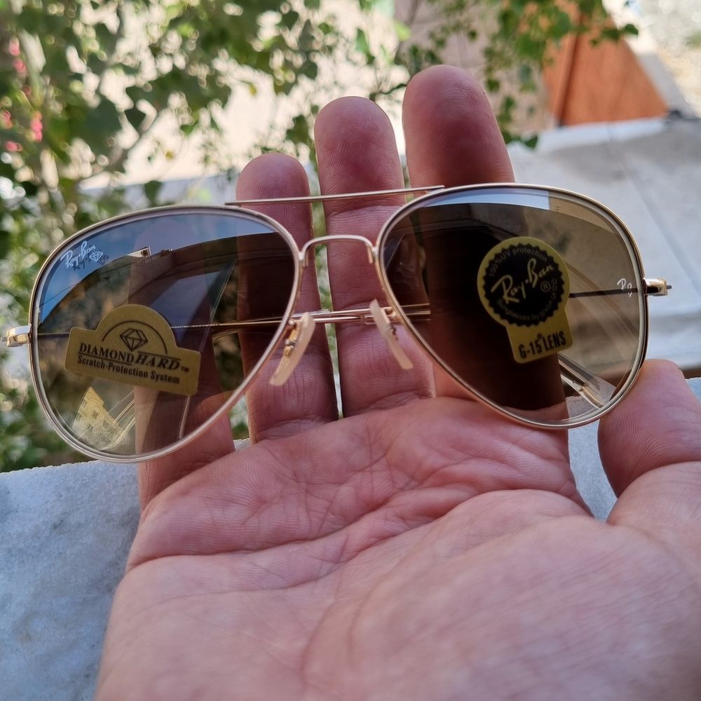 خرید اینترنتی عینک آفتابی ریبن خلبانی شیشه رنگ قهوه لایت