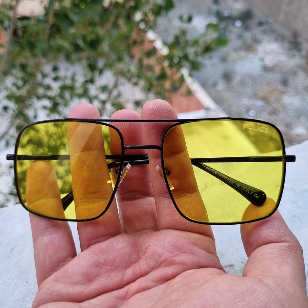خرید انلاین عینک شب مارک پلیس رنگ مشکی زرد