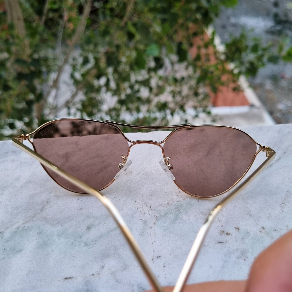 خرید اینترنتی عینک آفتابی مارک گوچی رنگ قهوه ای