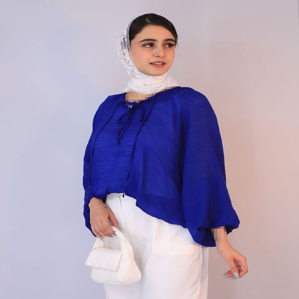 خرید اینترنتی قیمت شومیز وال آستین پفی