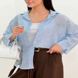 خرید اینترنتی قیمت شومیز شیشه ای زنانه گل