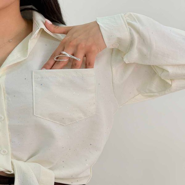 شومیز جلو پاپیون زنانه نگین