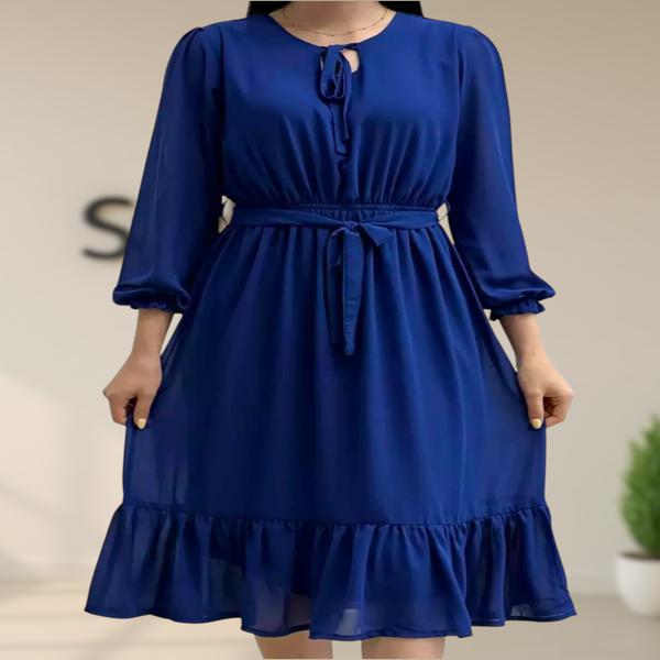 پیراهن زنانه آبی کاربنی