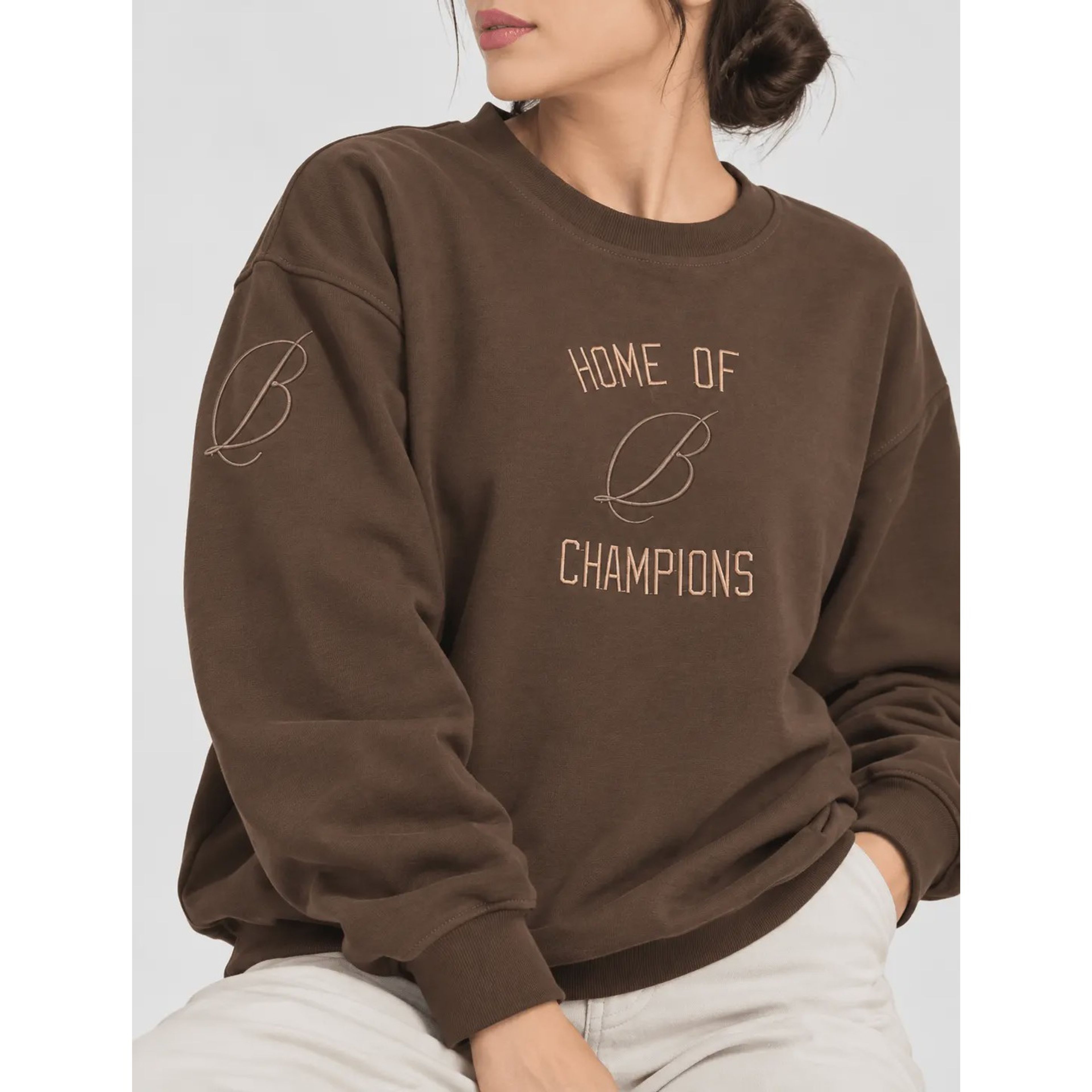 قیمت دورس زنانه یقه گرد طرح گلدوزی Home Of B Champions کد 33121