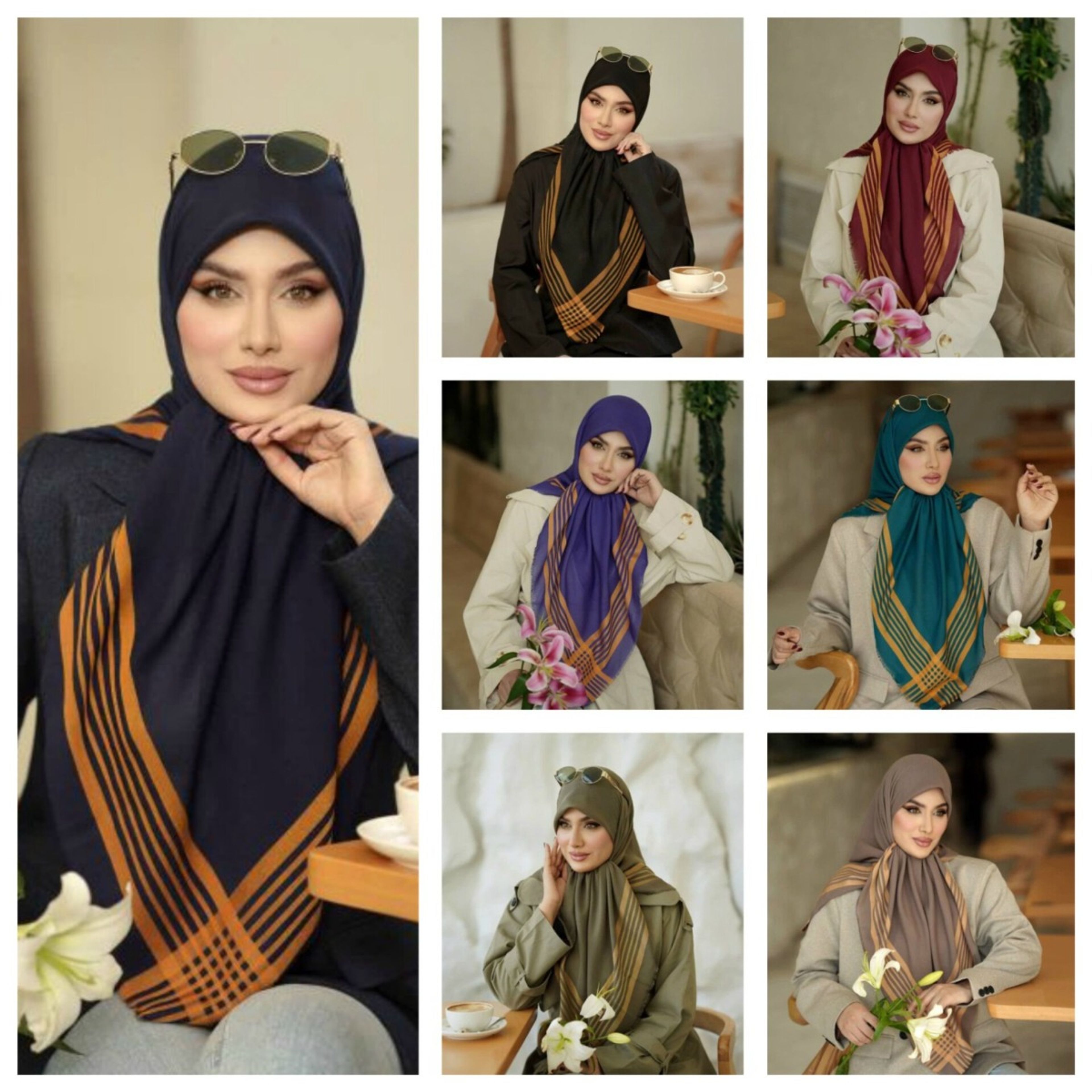 قیمت ارزان روسری نخی پاییزه قواره 120
