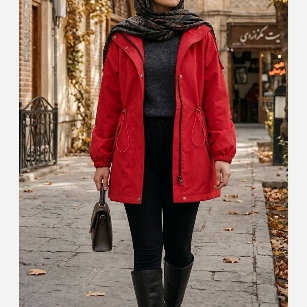 خرید اینترنتی بارانی آستردار سانتانا مدل گالیا