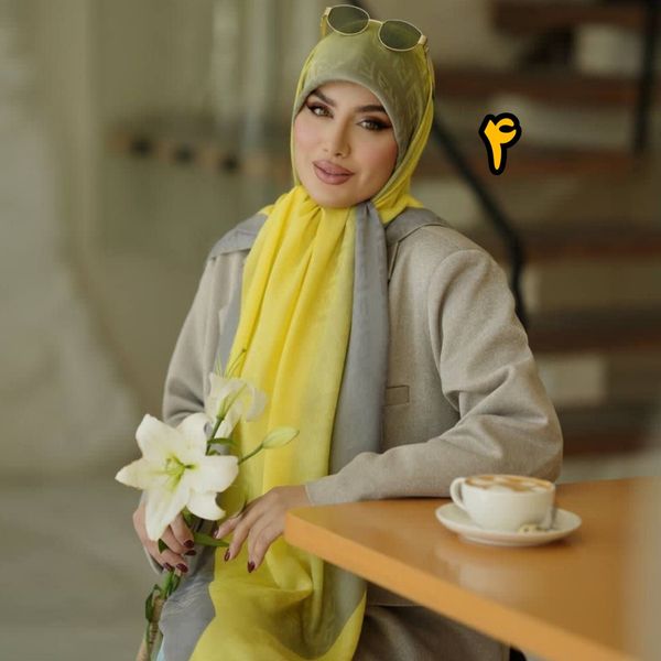 روسری نخ ژاکارد تک رنگ متریال وارداتی
