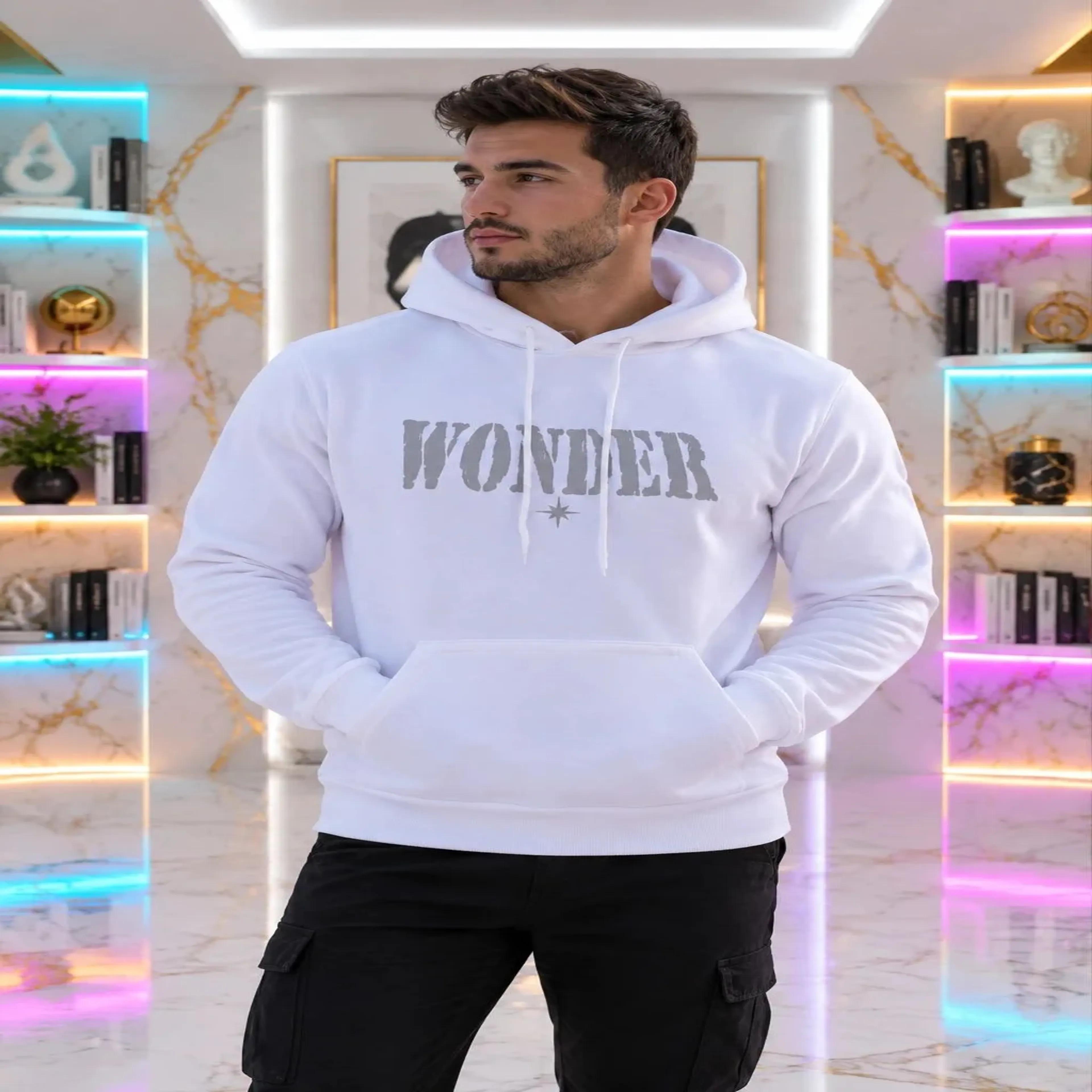 خرید اینترنتی قیمت هودی مردانه چاپ A اسپان ۳ نخ داخل کرکی