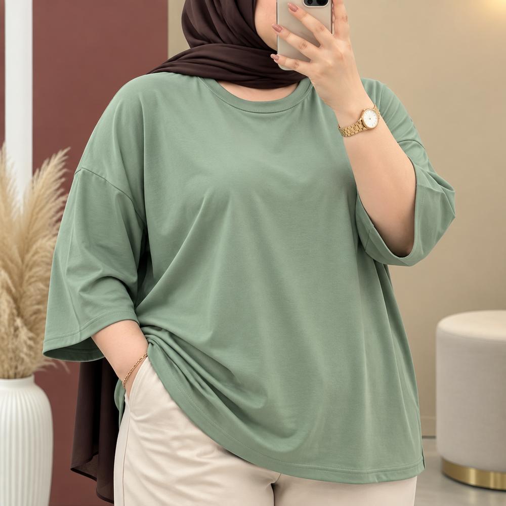 خرید اینترنتی قیمت تیشرت ساده اورسایز آرام | کد 6005
