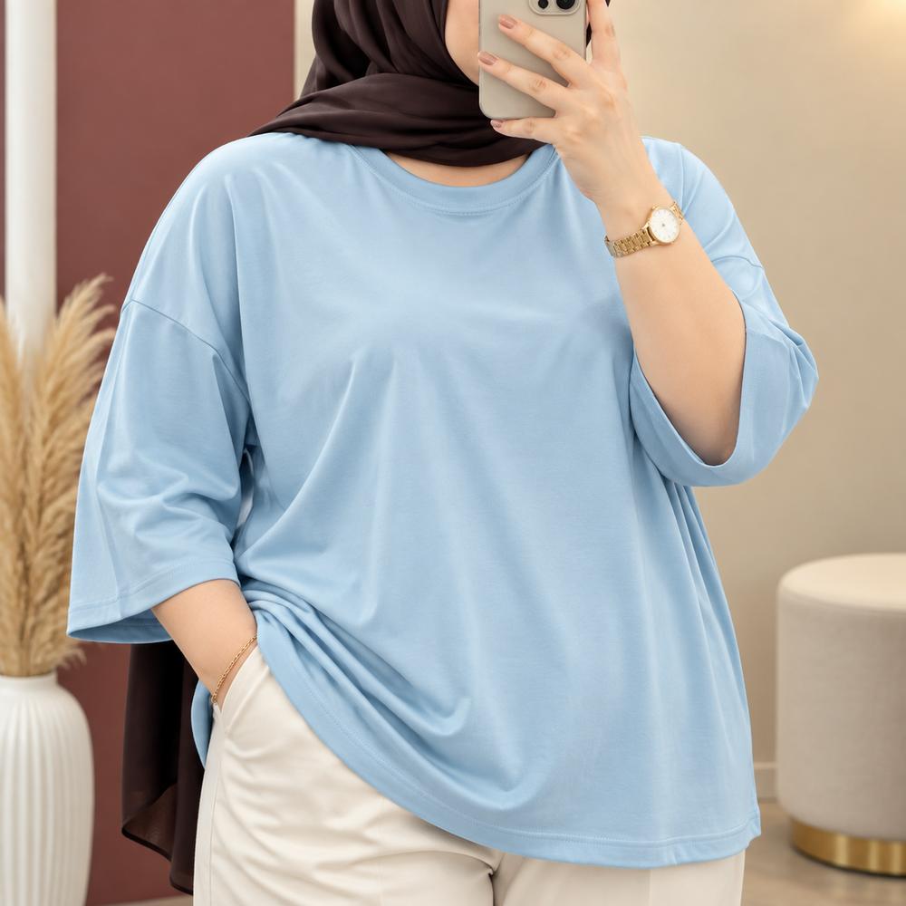 خرید اینترنتی قیمت تیشرت ساده اورسایز آرام | کد 6005