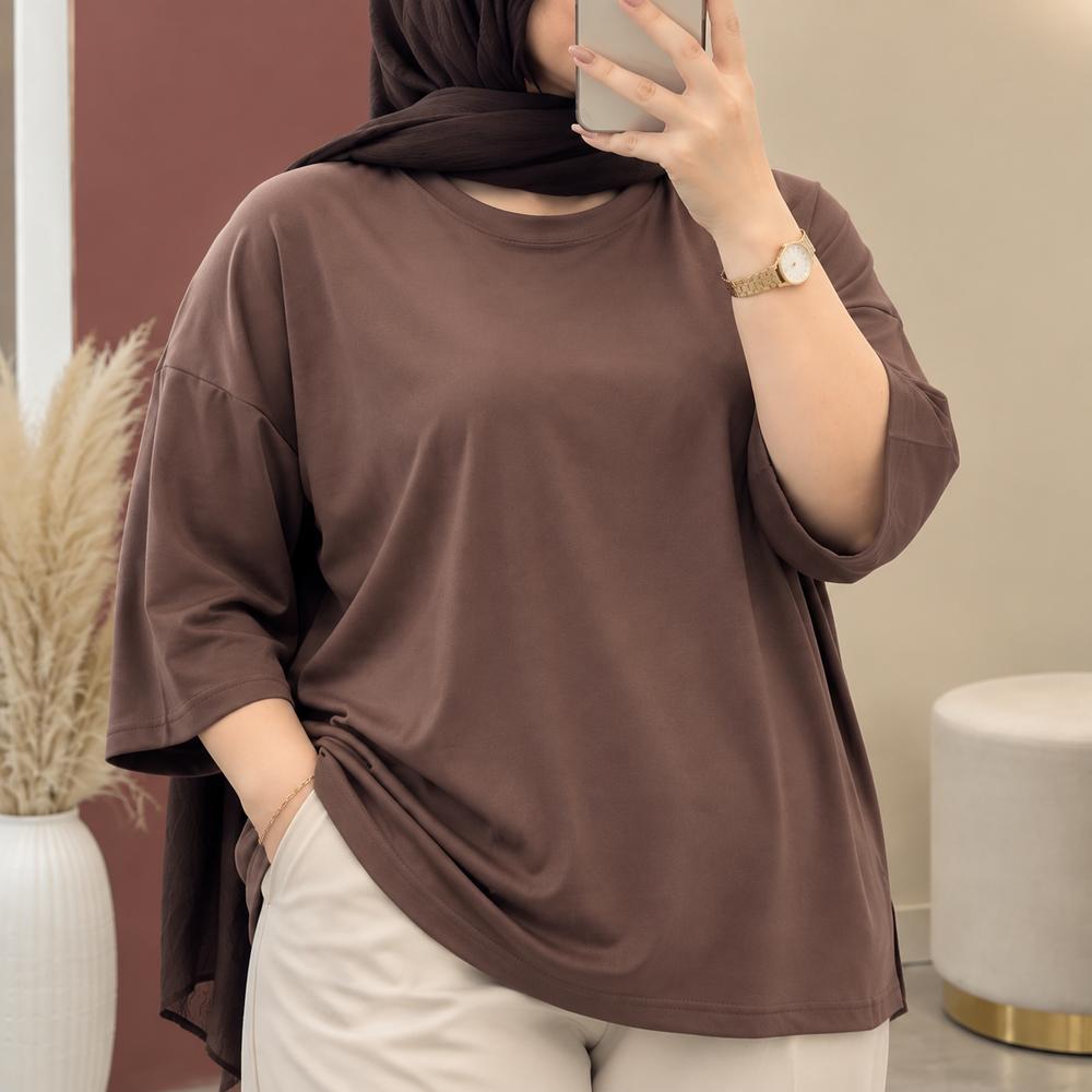 خرید اینترنتی قیمت تیشرت ساده اورسایز آرام | کد 6005
