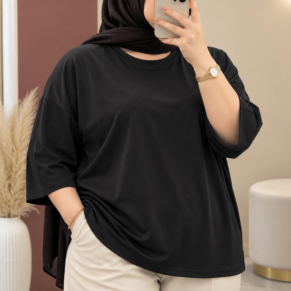 خرید اینترنتی قیمت تیشرت ساده اورسایز آرام | کد 6005