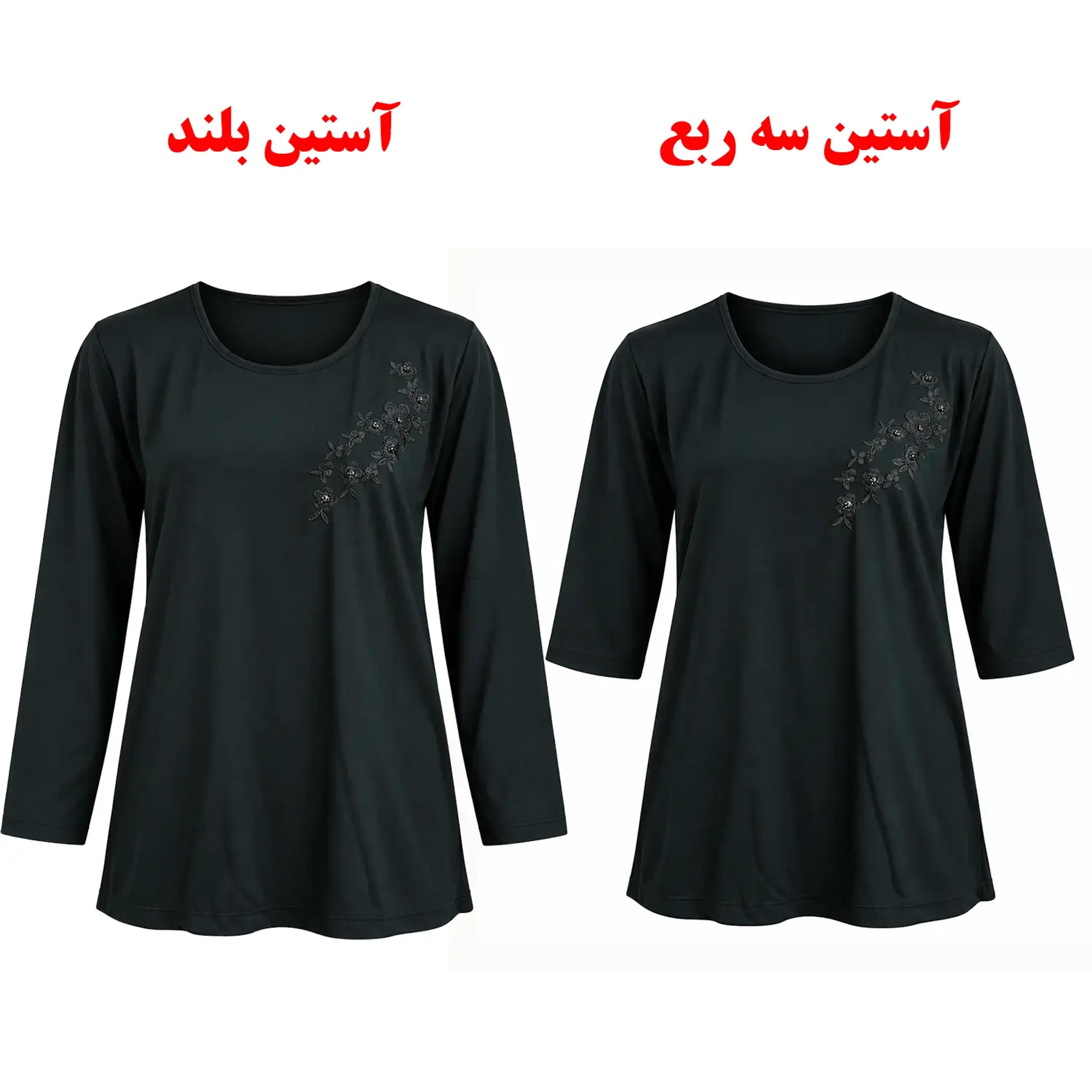 قیمت ارزان بلوز زنانه مشکی گلدوزی 6583