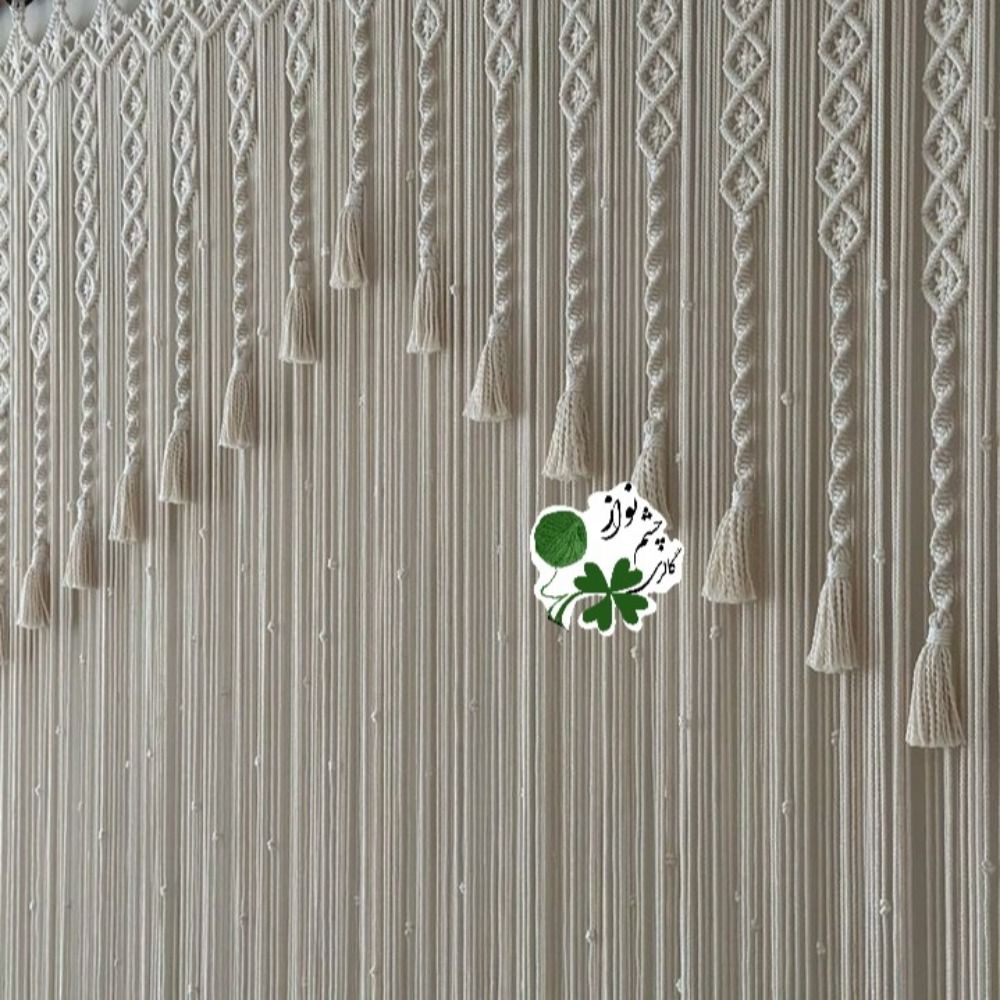 خرید اینترنتی پرده ی مکرومه بافی طرح چشم نواز