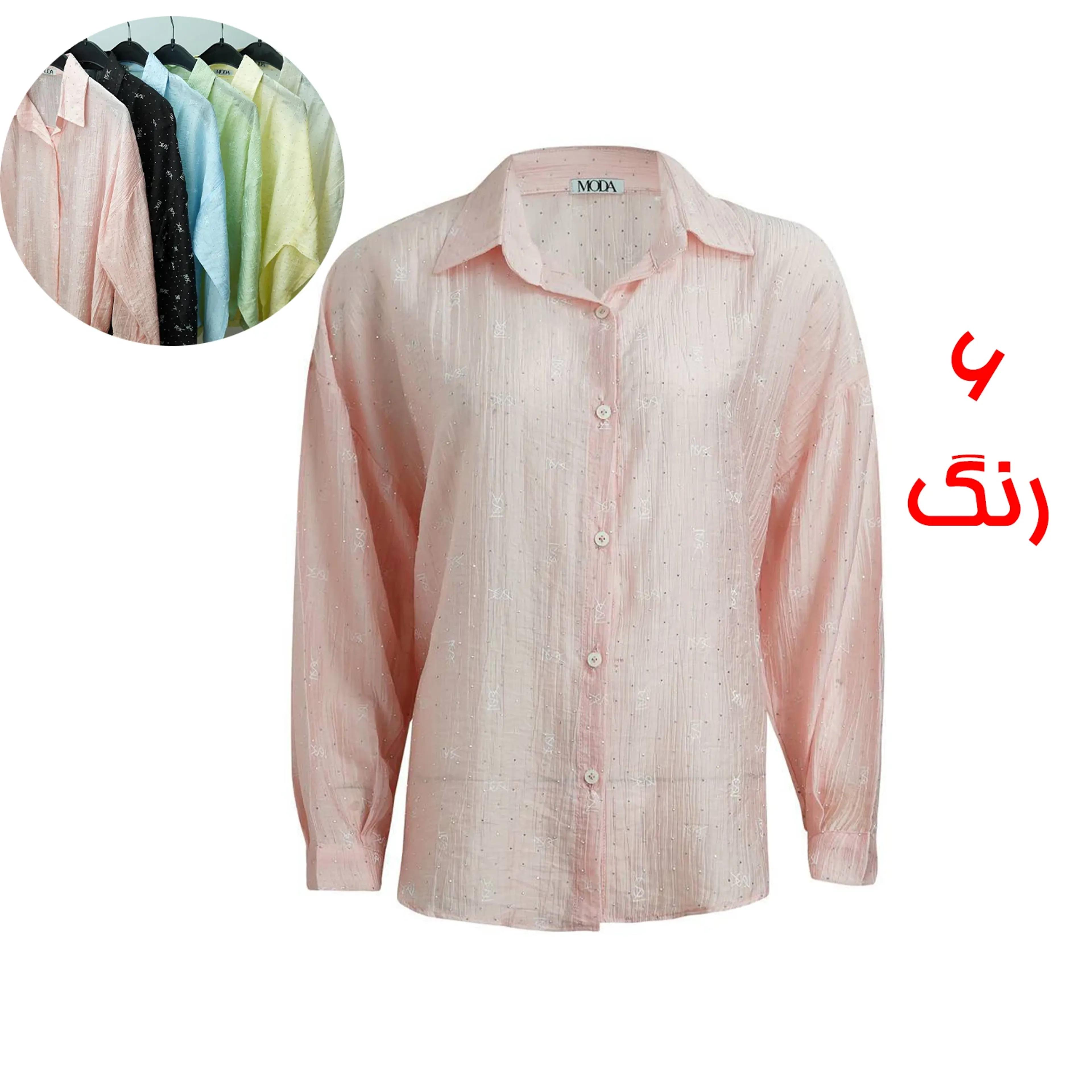 خرید اینترنتی شومیز زنانه نگین دار کد 1018