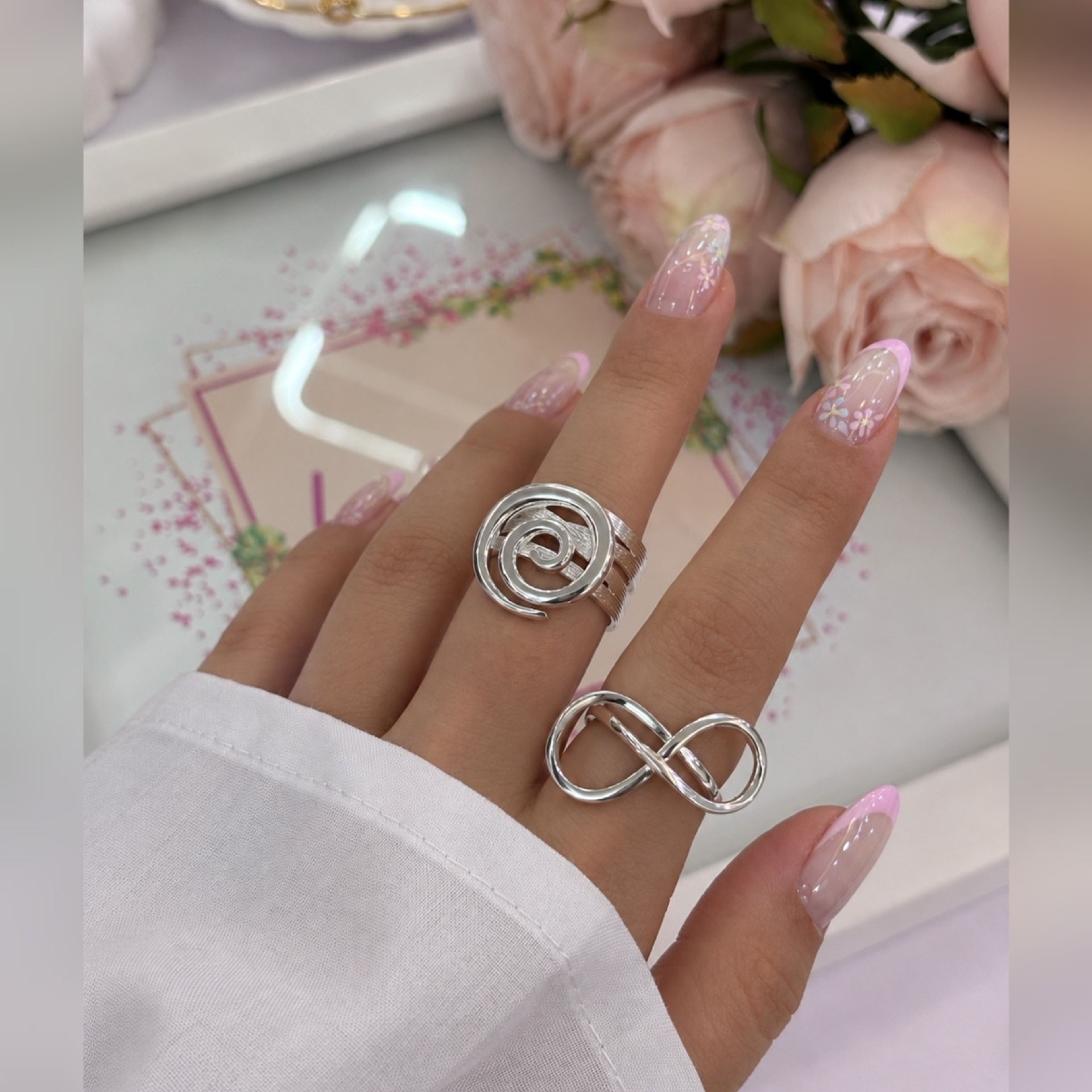 خرید اینترنتی انگشتر آبکاری نقره وارداتی