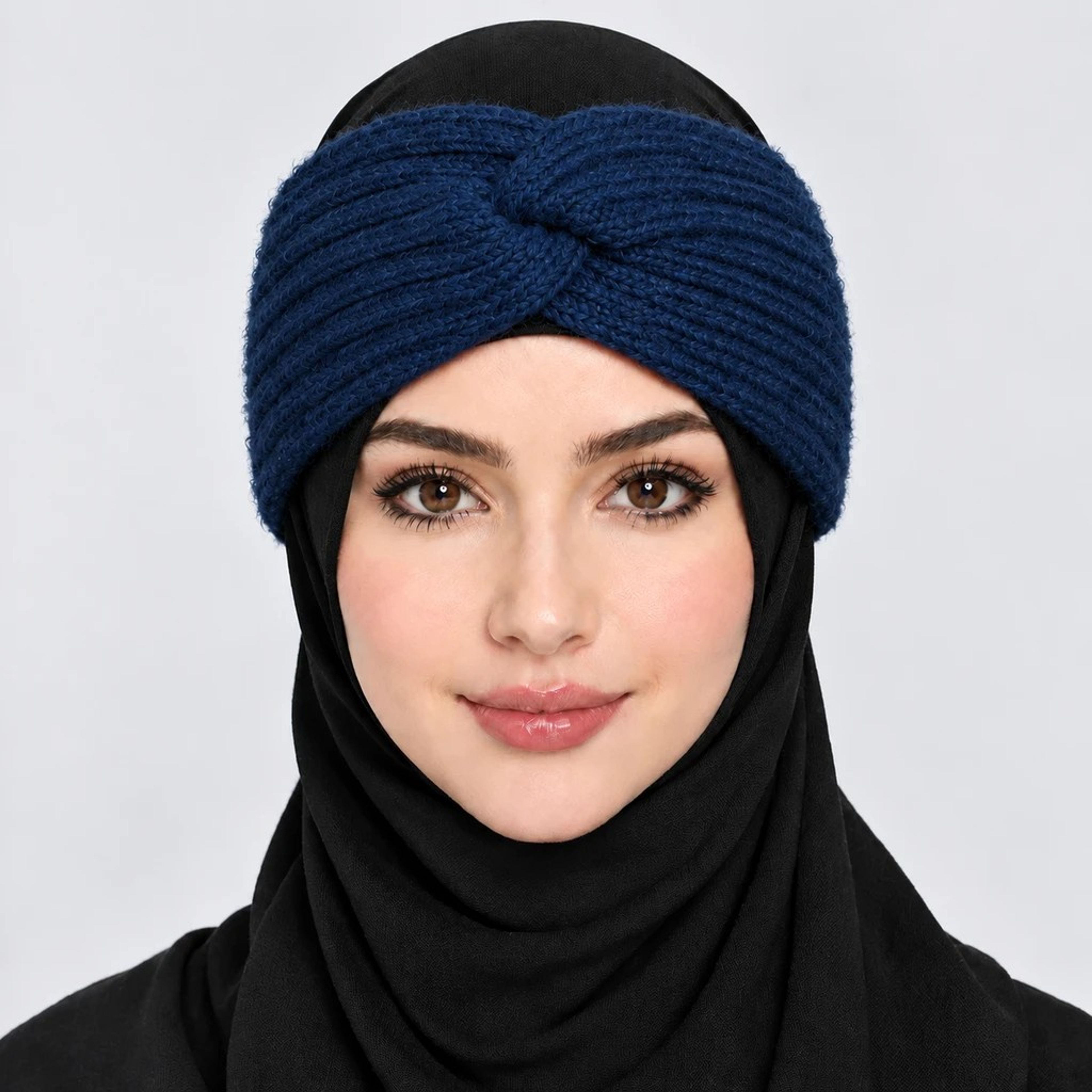 مشخصات هدبند بافت زنانه مدل گره ای پاپیونی برند کانفی رنگ سرمه ای Dark Navy Blue