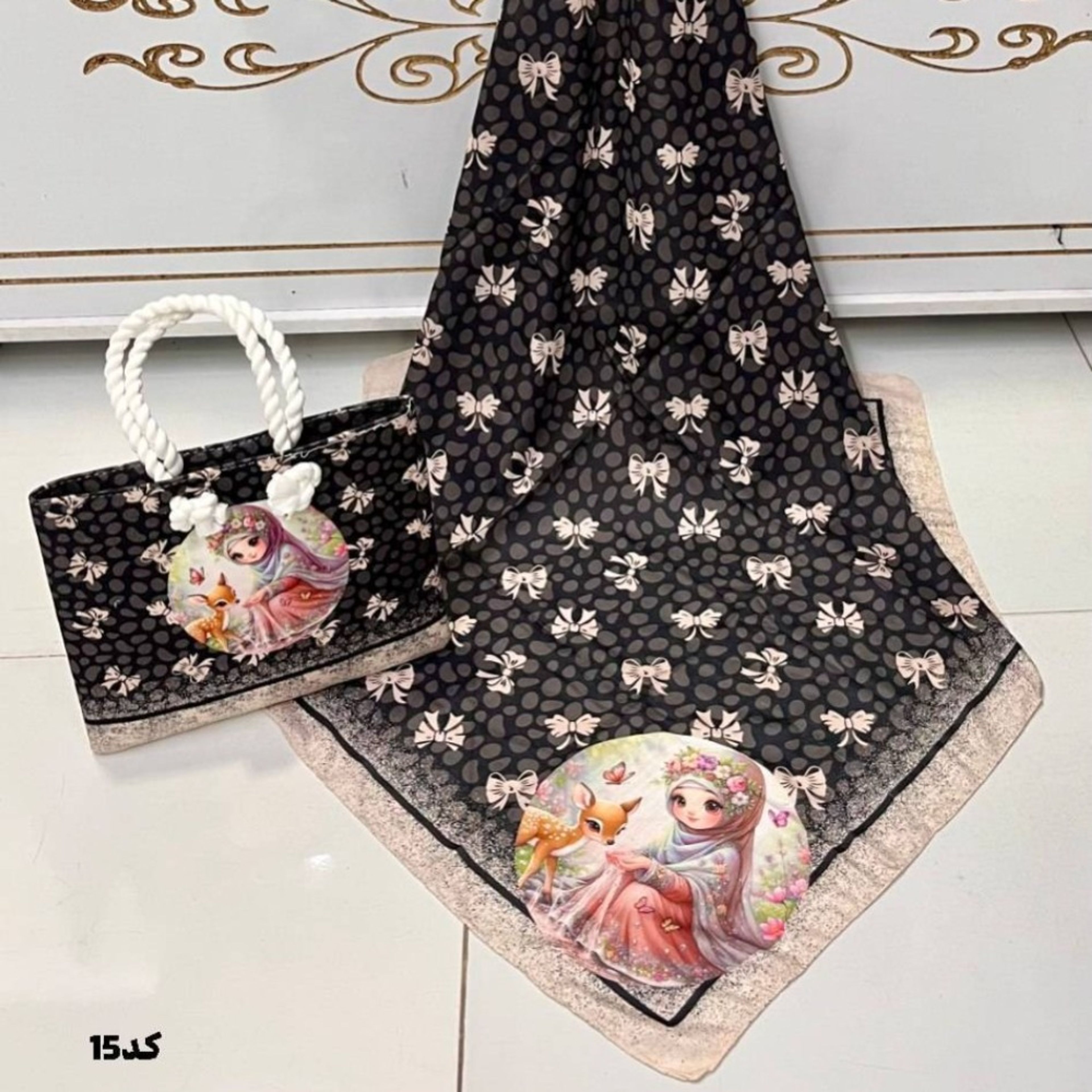 خرید آنلاین ست روسری و کیف بچگانه