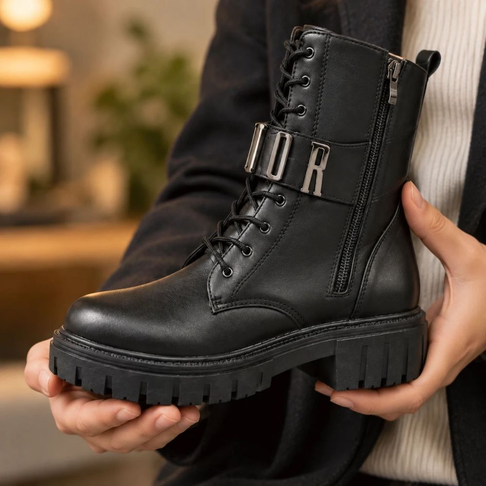 خرید انلاین نیم بوت زنانه بندی چسبی مدل DIOR