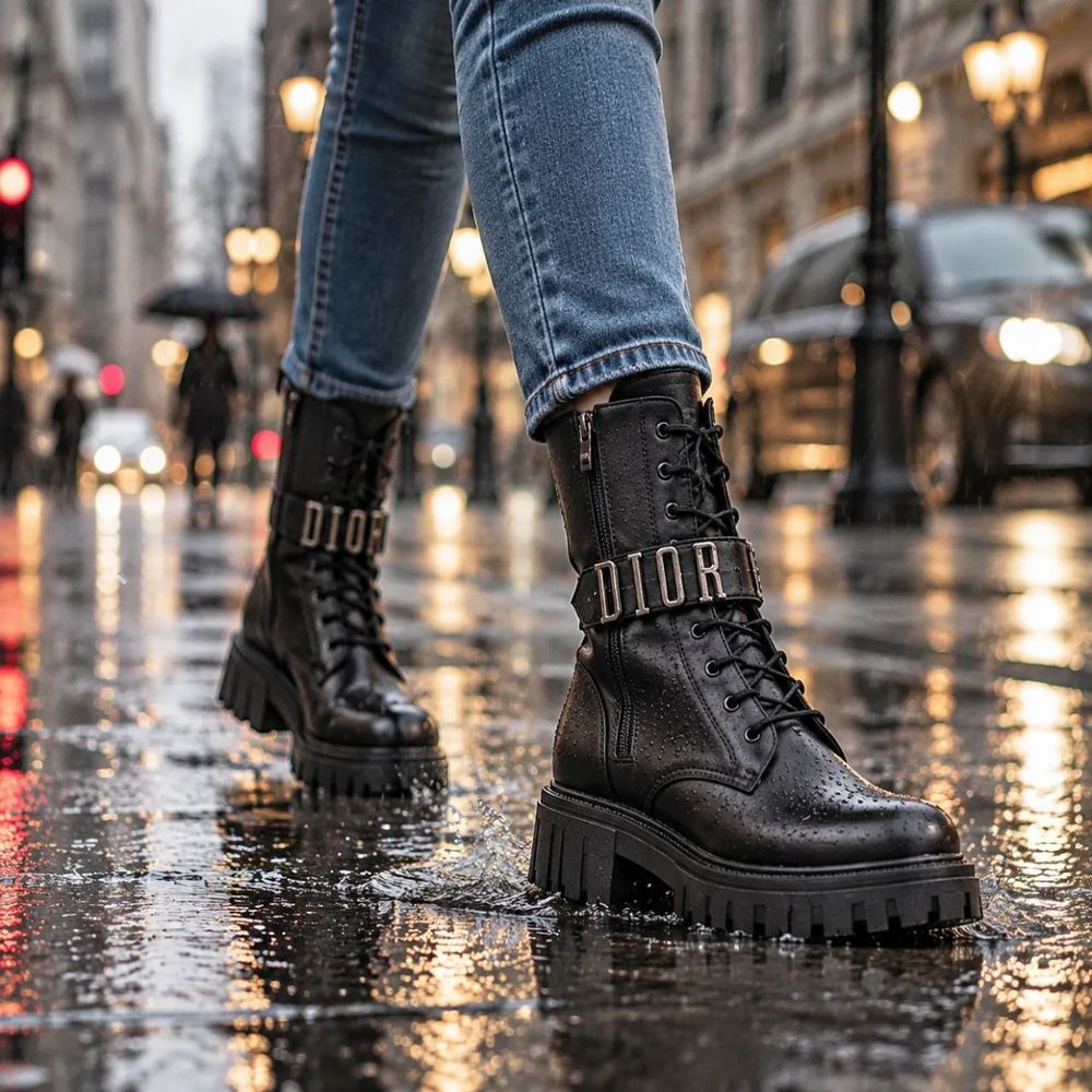 مشخصات نیم بوت زنانه بندی چسبی مدل DIOR