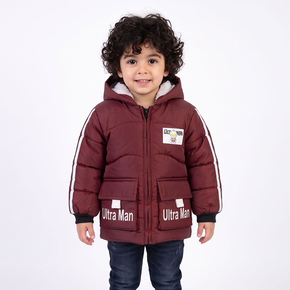 خرید اینترنتی قیمت کاپشن پسرانه ulta man زرشکی کد 10872
