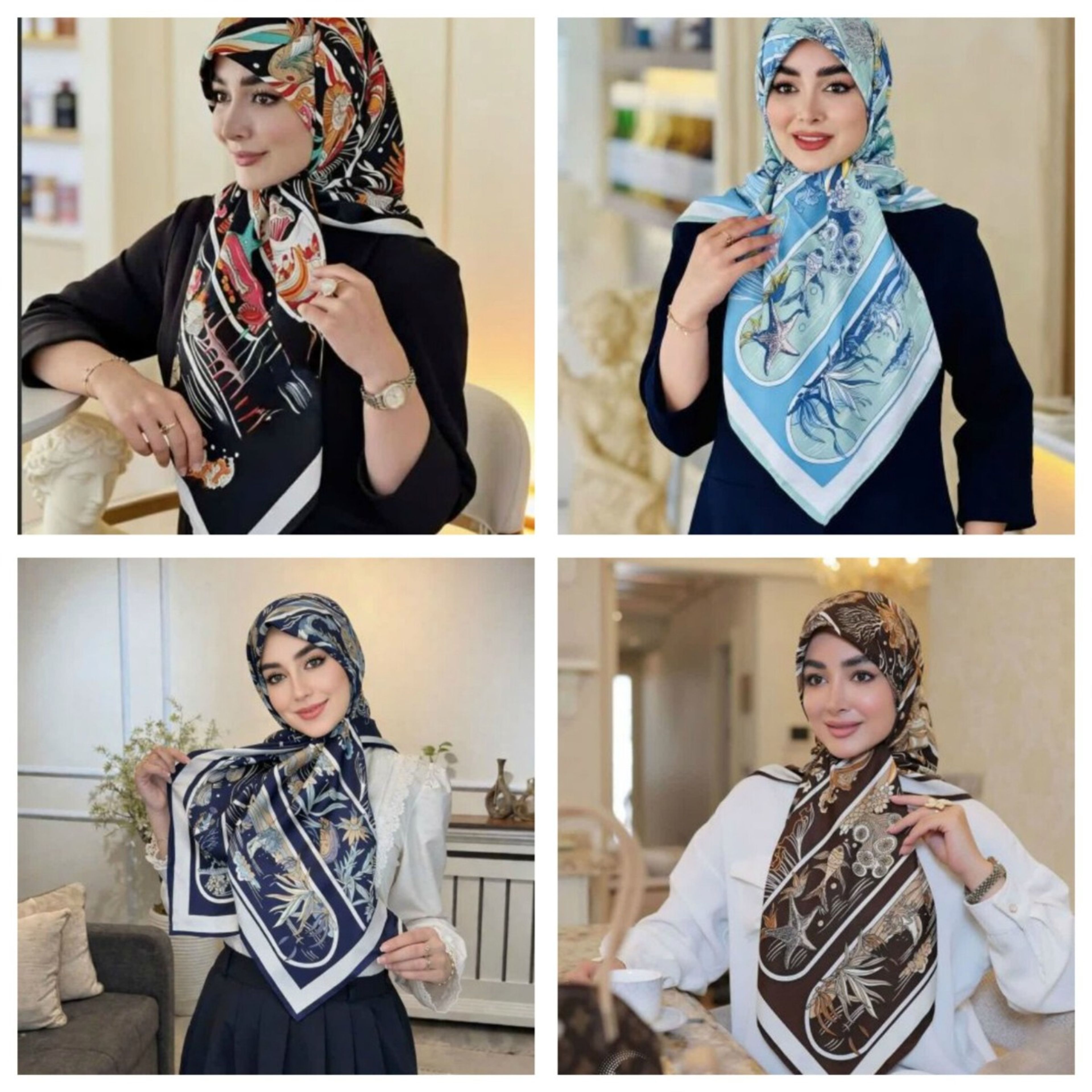 خرید آنلاین روسری مجلسی ابریشم وارداتی