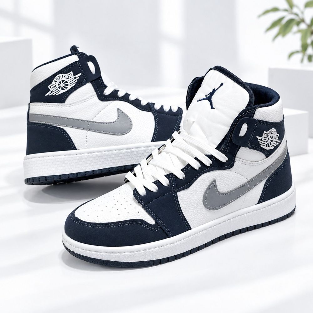 مشخصات کتانی ساقدار جردن وان فرانسه رنگ پرطرفدار سفید سرمه ای Nike Jordan France