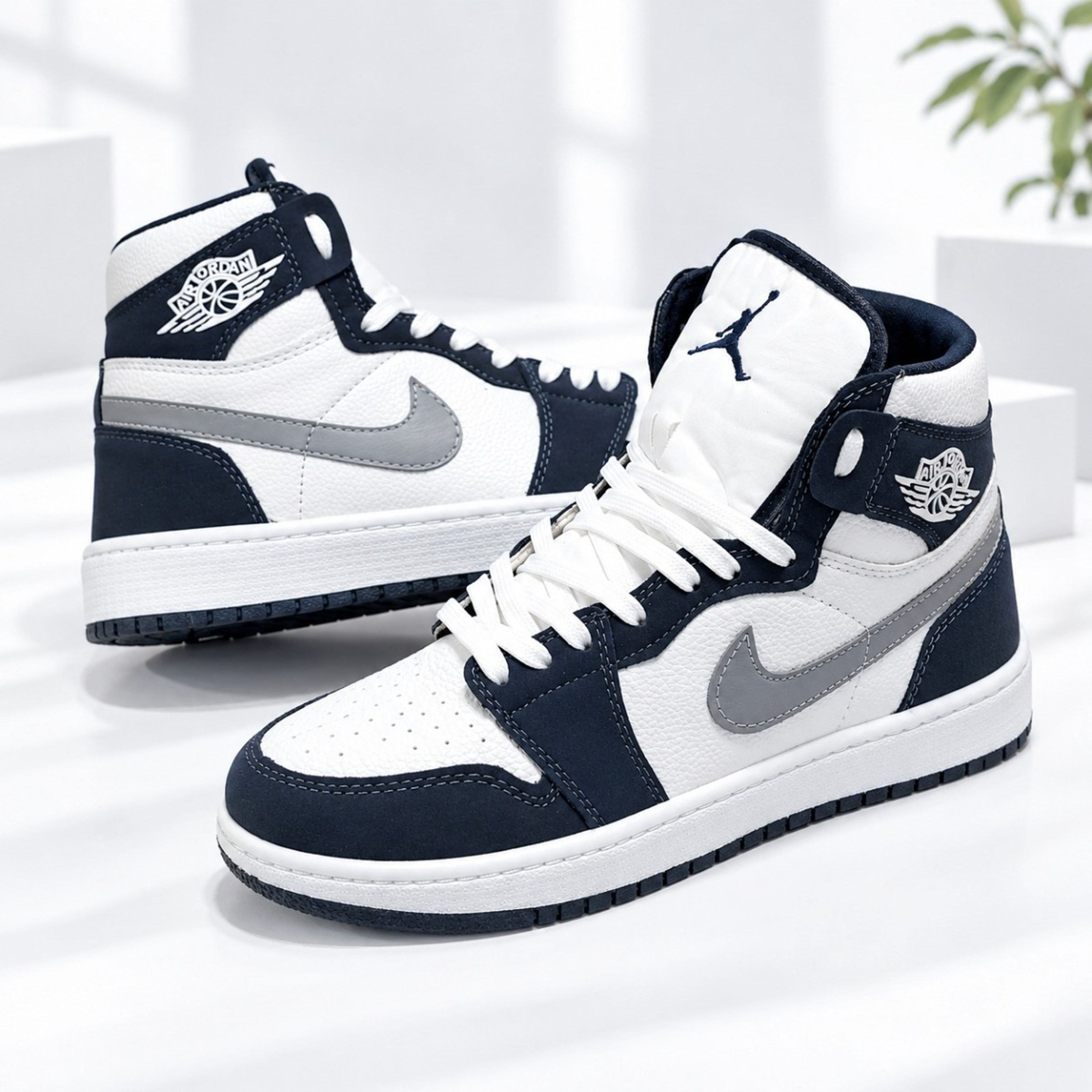 مشخصات کتانی ساقدار جردن وان فرانسه رنگ پرطرفدار سفید سرمه ای Nike Jordan France
