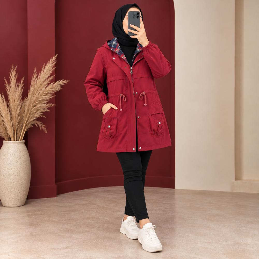خرید اینترنتی قیمت کاپشن کلاهدار والنتینا | کد 6068