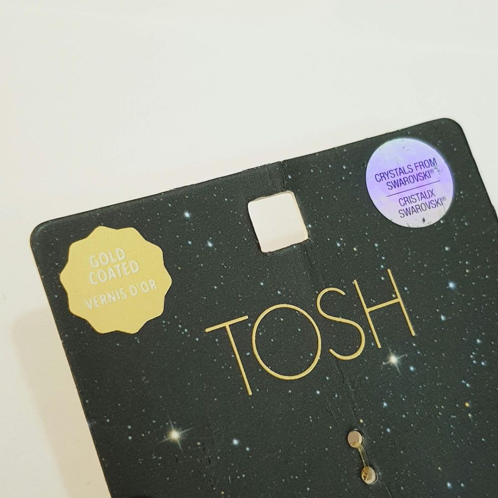 قیمت ارزان گردنبند آبکاری طلا آویز ماه تولد لیبرا Libra برند Tosh کد 048
