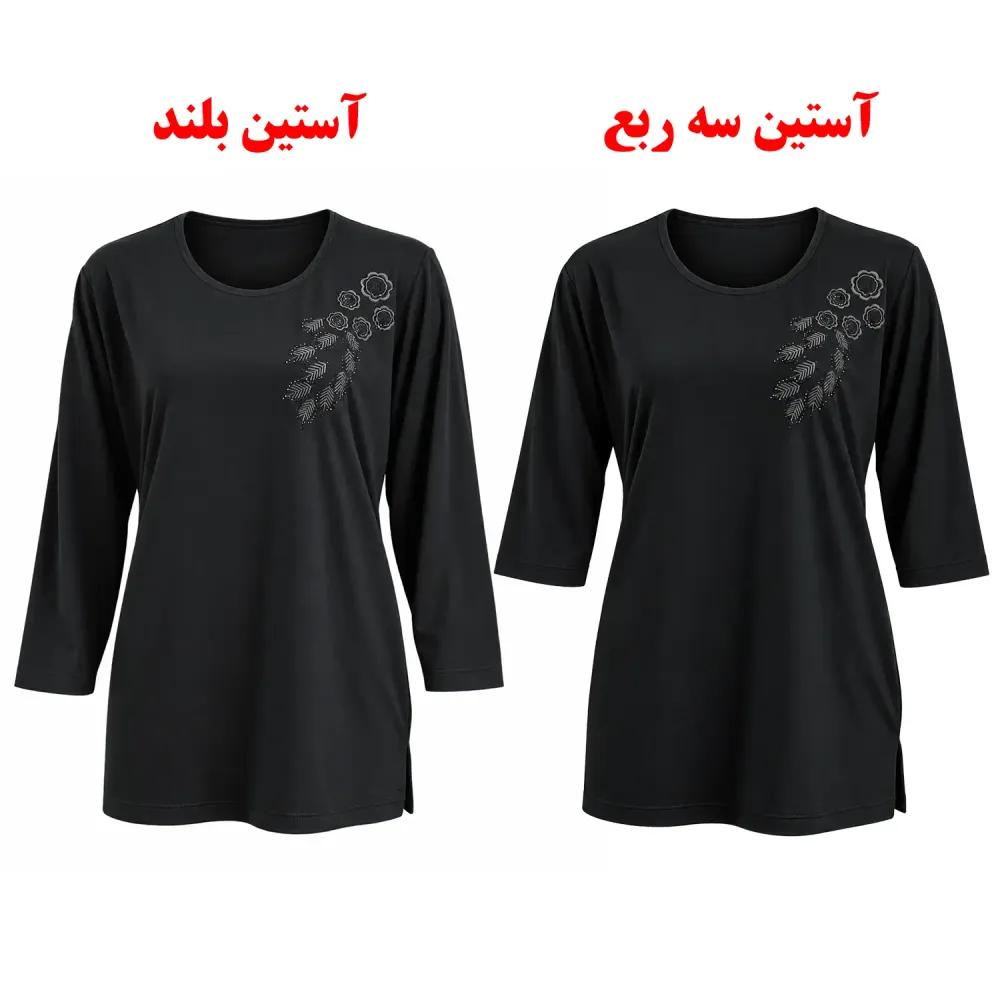 خرید آنلاین بلوز زنانه مشکی گلدوزی 6581