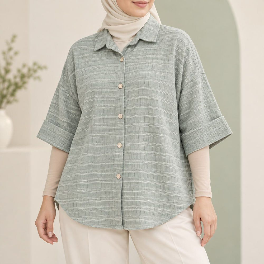 خرید اینترنتی قیمت شومیز زنانه وارداتی آستین کیمونو | کد 5034