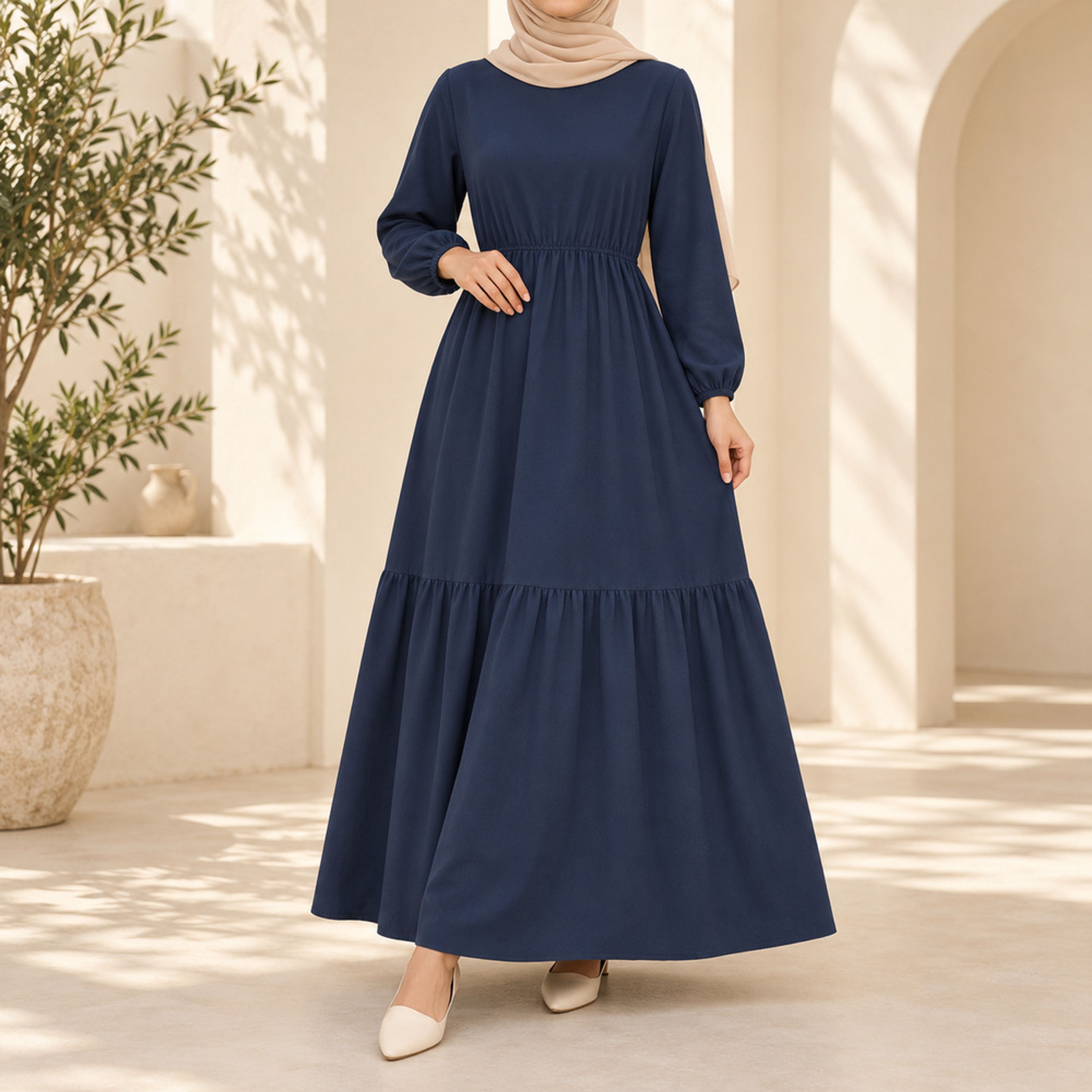 خرید اینترنتی قیمت پیراهن نخ ململ طرح آیدا ساده 5028