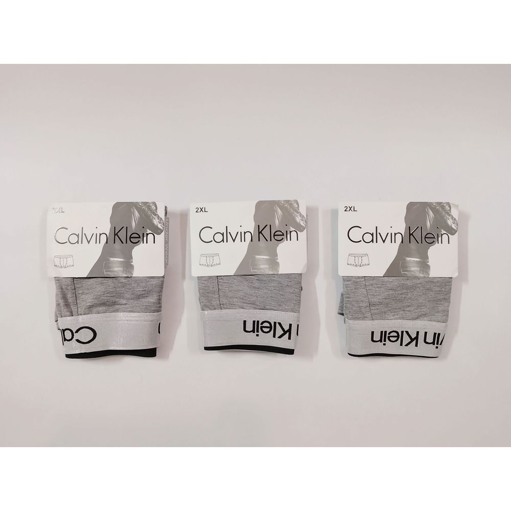 خرید انلاین شورت مردانه نیم پا کلوین کلاین Calvin Klein رنگ طوسی ملانژ پک 3 عددی سایز بزرگ 2XL و 3XL