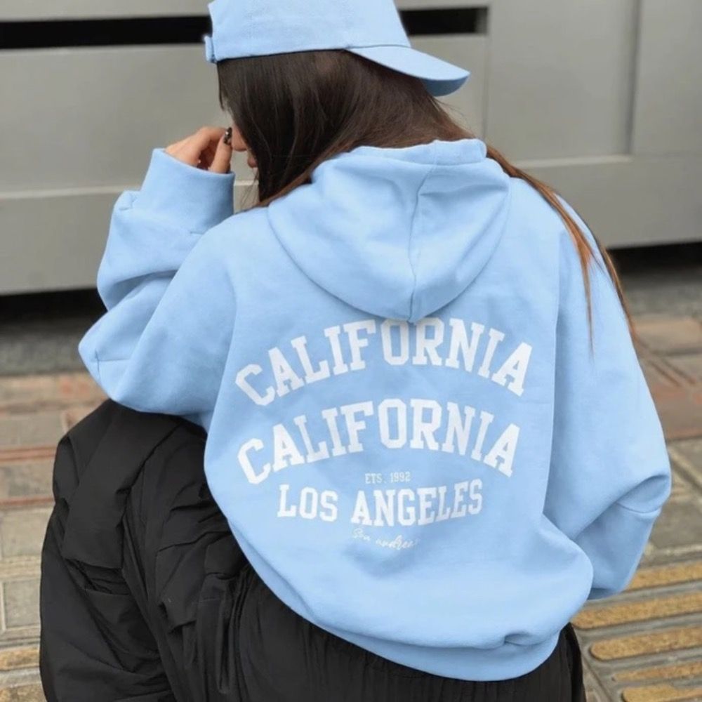 مشخصات سویشرت باکسی کلاهدار California