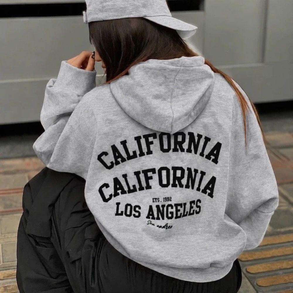 مشخصات سویشرت باکسی کلاهدار California
