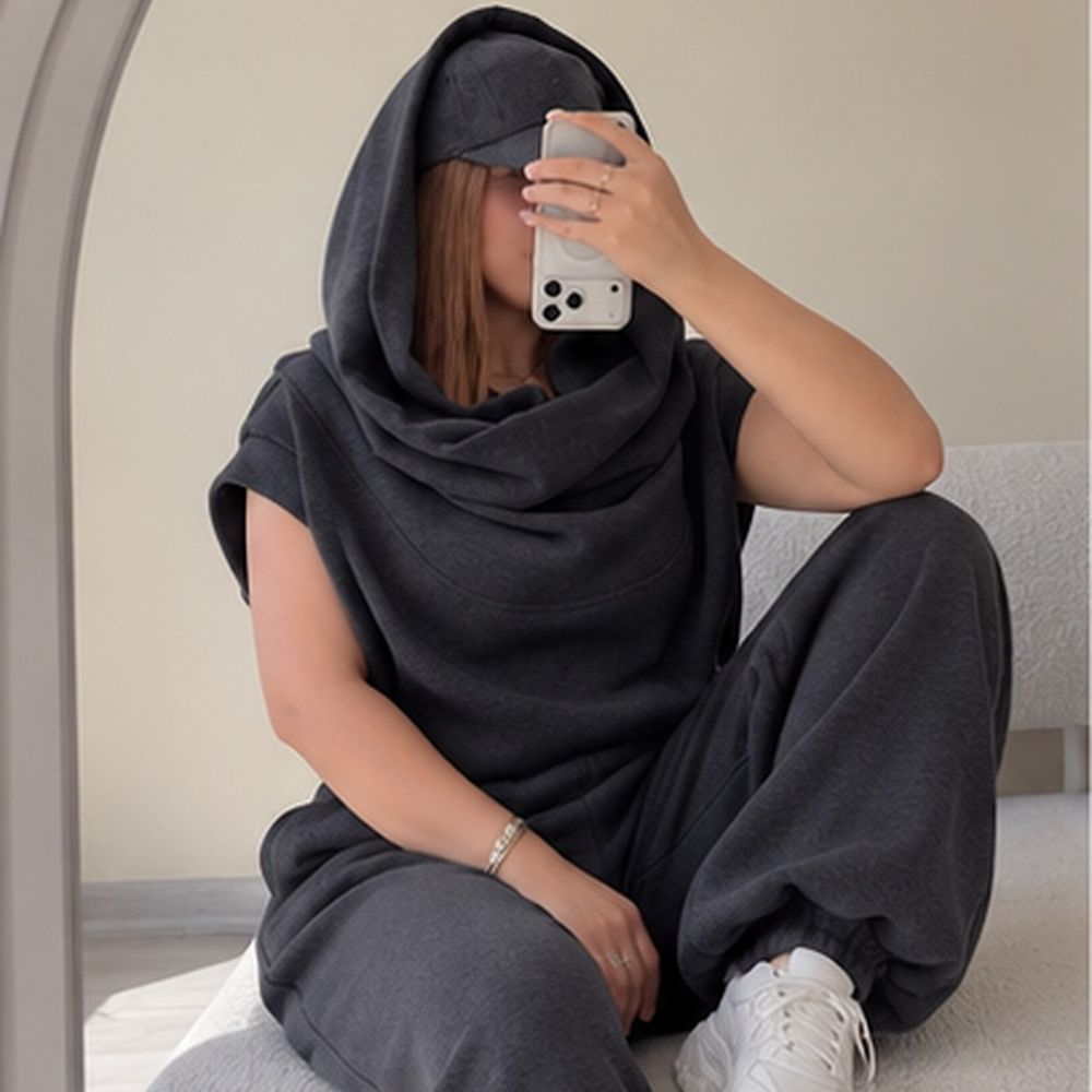 خرید انلاین ست وست کلاهدار و شلوار مدل کومو