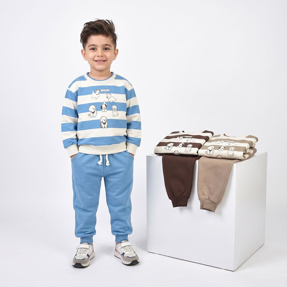 خرید اینترنتی قیمت بلوز و شلوار پسرانه راه راه کد 11987