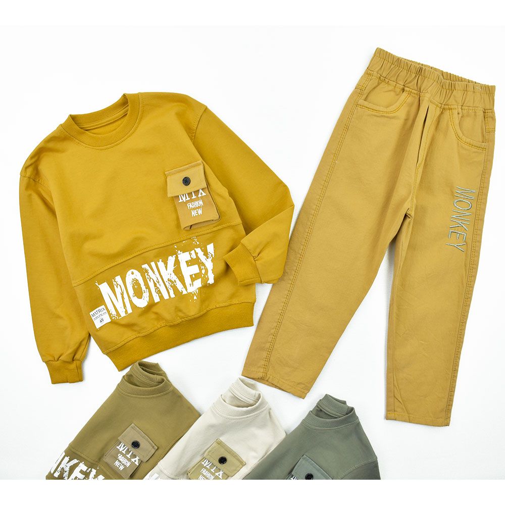 خرید اینترنتی قیمت ست بلوز و شلوار پسرانه MONKEY کد 12035