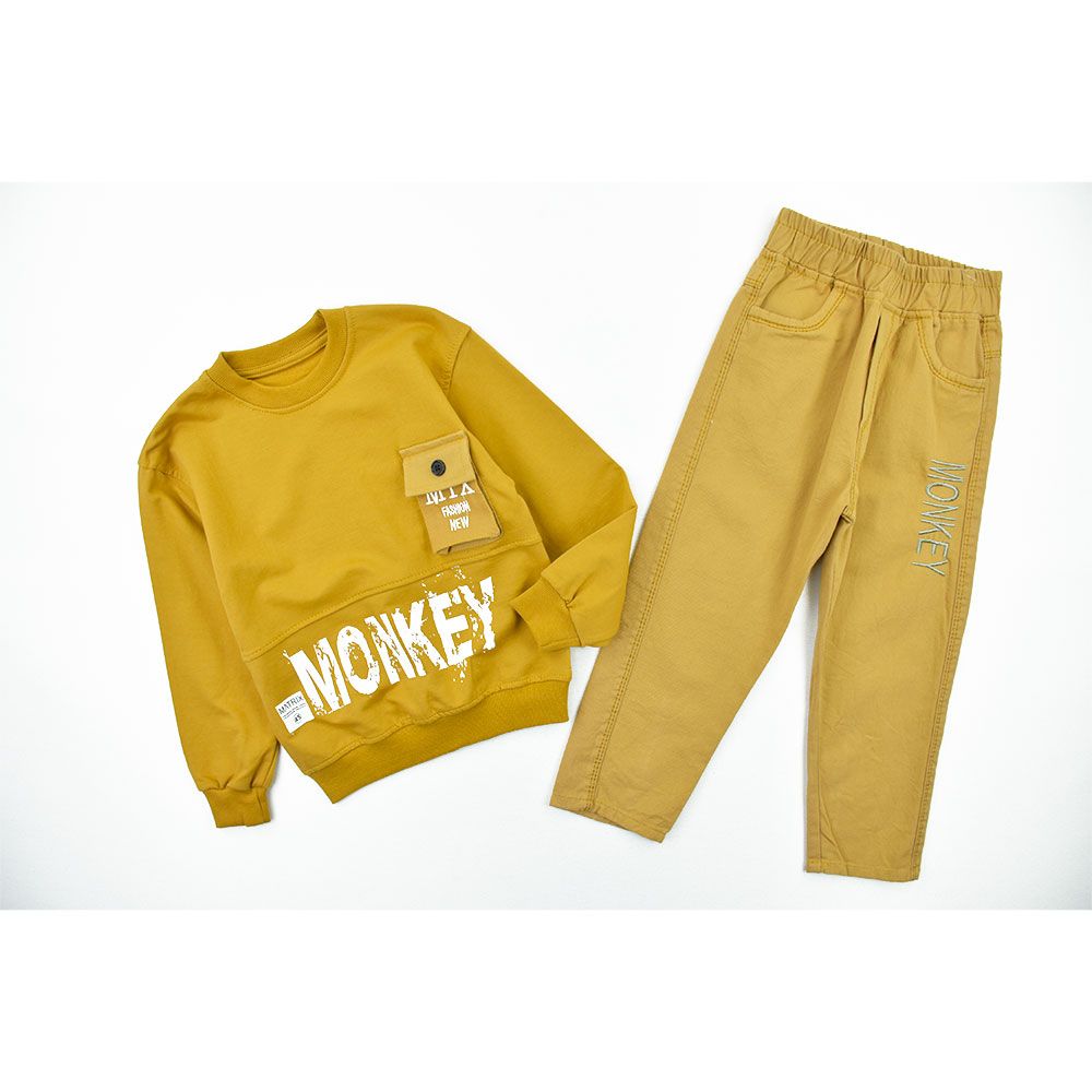 خرید اینترنتی قیمت ست بلوز و شلوار پسرانه MONKEY کد 12035