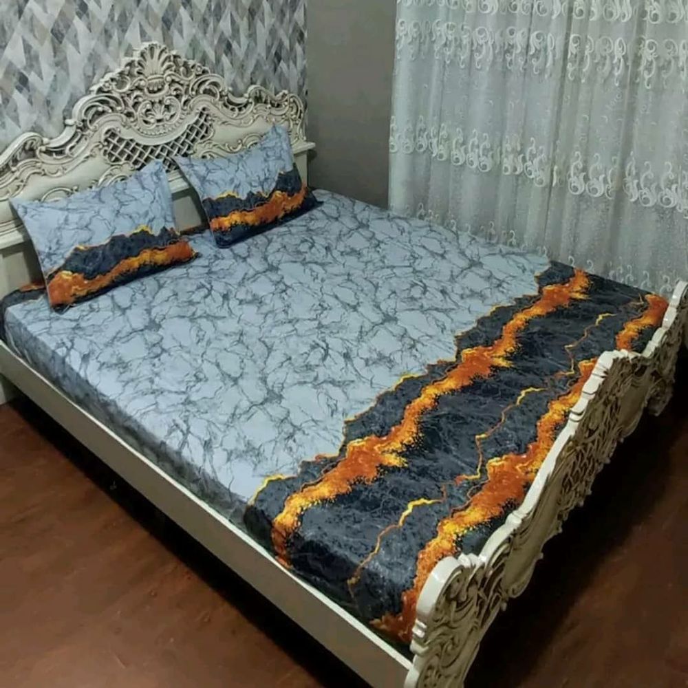 خرید اینترنتی قیمت کاور تخت کش دوزی شده طرح شنی برند خوشنام هگمتان کد 004